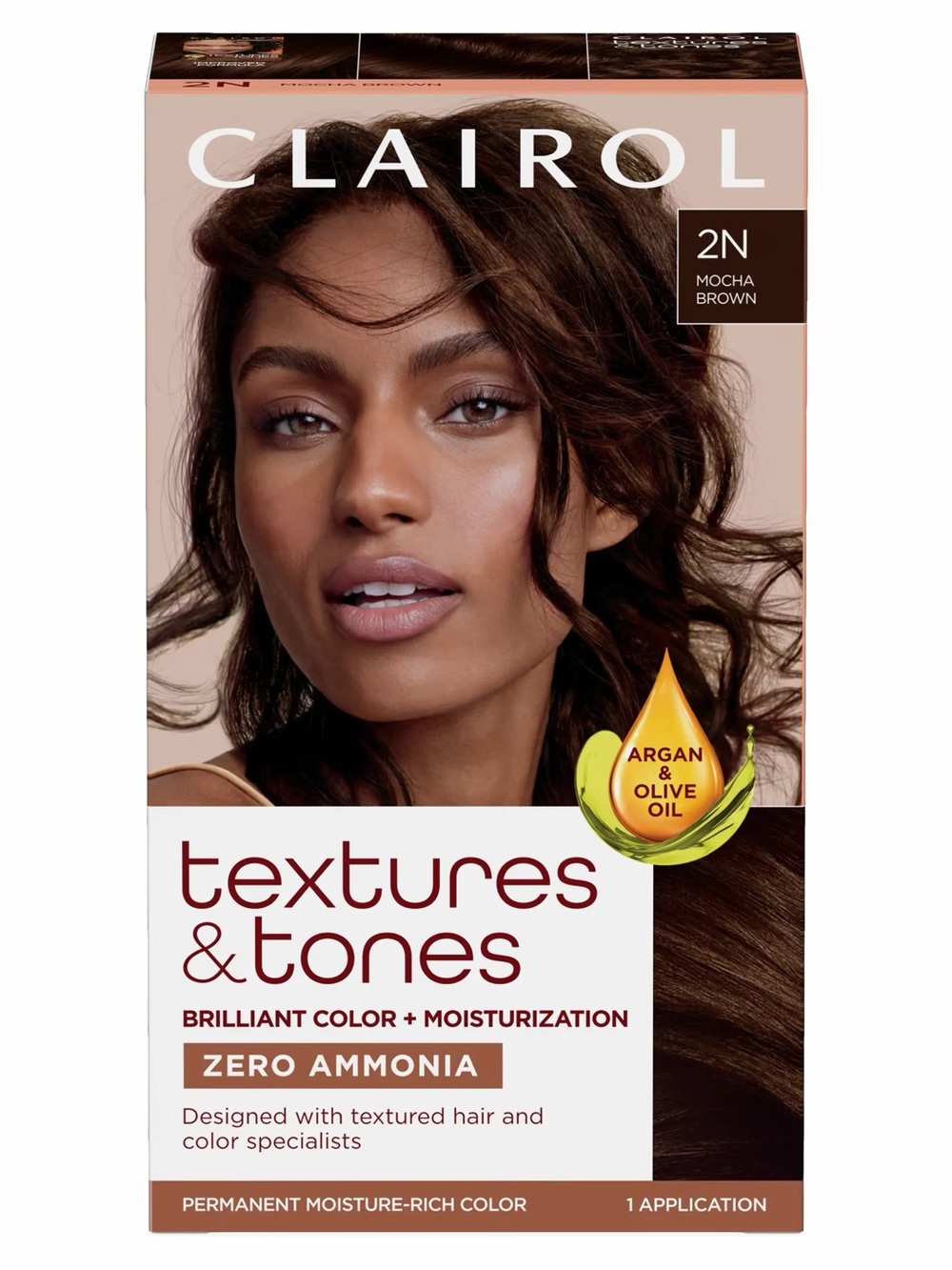 4 Pack Clairol Textures & Tones Hair Color Boxes in 2N Mocha Brown Brand New